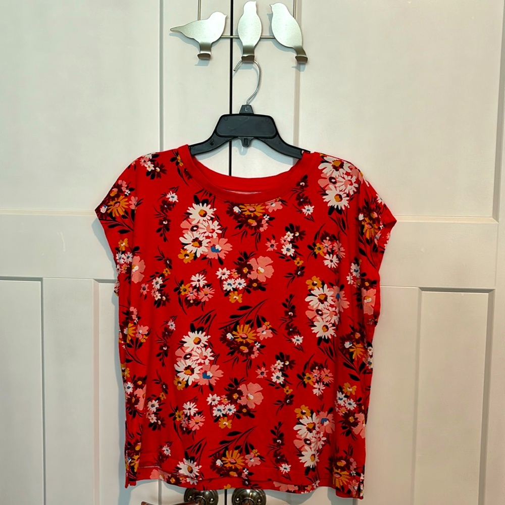 Loft Floral Dolman Shirt Top Women Size Large